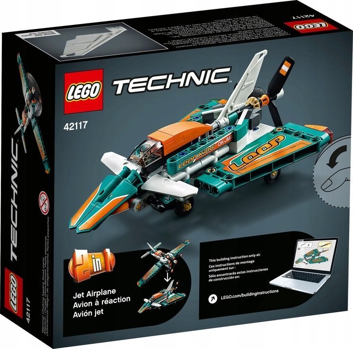 KLOCKI KONSTRUKCYJNE LEGO 42117 TECHNIC SAMOLOT WYŚCIGOWY 42117 LEGO